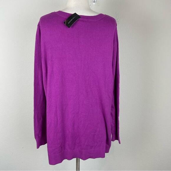 Lane Bryant Purple PInk Crew Neck Star Sequin NWT Sweater 18/20 - Picture 7 of 9